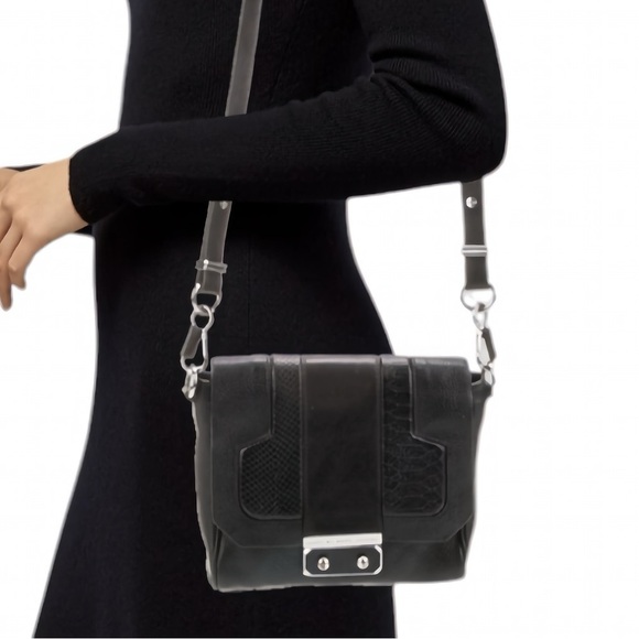 Marc by Marc Jacobs M3113140 Leather Shoulder Bag Black Silver Crossbody - Picture 5 of 15